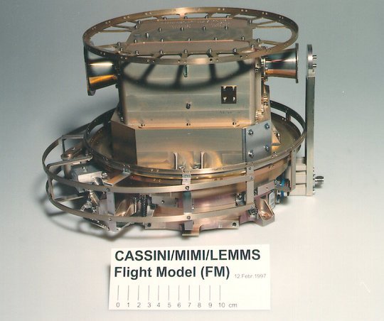 Low Energy Magnetospheric Measurement System LEMMS aboard the Cassini spacecraft. The purpose is to measure charged particles in the Saturnian magnetosphere.