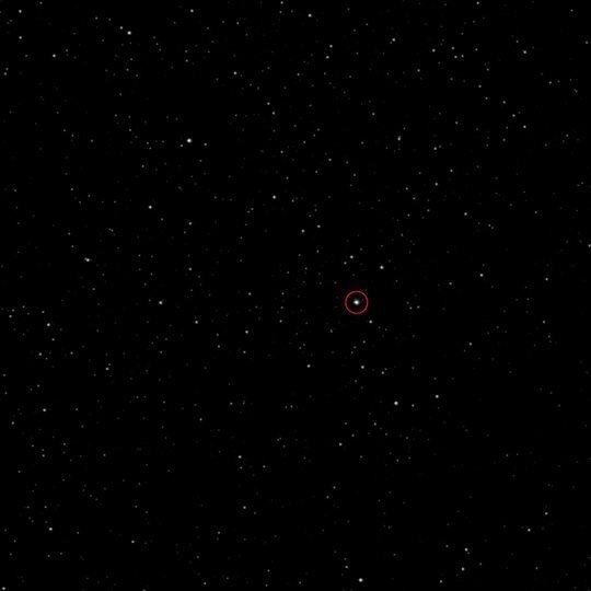 Unlike the images of comet 67P/Churyumov-Gerasimenko obtained at the end of April, on June 4th no signs of an extended dust coma are evident. At that time, 430 000 kilometers separated Rosetta from its destination. The comet was 3.94 AU away from the Sun. The image was taken with OSIRIS’ Narrow Angle Camera (NAC) in the orange filter as one of a sequence of images supporting optical navigation.