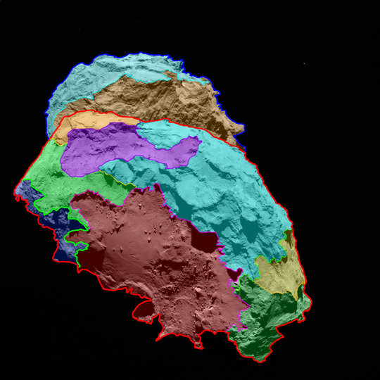 Kort over komet 67P/Churyumov-Gerasimenko