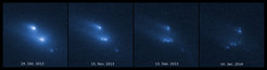 Diese Aufnahmen des Weltraumteleskops Hubble dokumentieren den Hergang des Zerfalls.