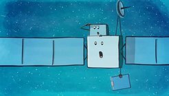Sind wir bald da? Die Raumsonde Rosetta hält zusammen mit der Landeeinheit Philae, die sie huckepack trägt, Ausschau nach dem ersehnten Ziel ihrer zehnjährigen Reise: dem Kometen 67P/Churyumov-Gerasimenko.