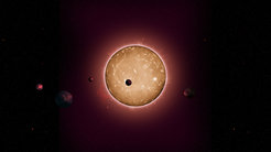 Fünf Planeten, deren Größen vergleichbar sind mit der der Erde, umkreisen den Stern Kepler-444 im Sternbild Lyra. Mit 11,2 Milliarden Jahren ist das Planetensystem das älteste bekannte, das Planeten von erdähnlicher Größe enthält.
