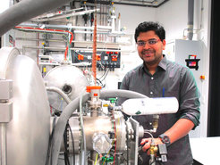 Dr. Chaitanya Giri in the laboratory at the MPS.