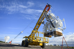 The Sunrise III observatory on the launchpad in Kiruna, Sweden, before the launch on July 10, 2024.