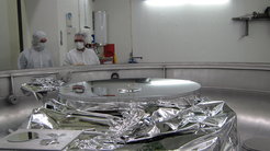 The main mirror of the Sunrise telescope after successful application of a new coating of reflecting alumnium.