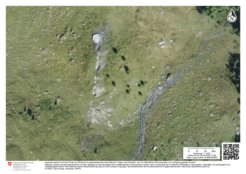 After an impressive rockfall in the Swiss Alps at Mel de la Niva in 2015, a large boulder comes to a halt not far from a mountain hut.