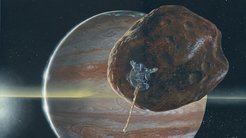 From 1995 to 2003, NASA's Galileo spacecraft explored the Jupiter system. Its final orbits took the probe deep into the giant planet's innermost radiation belts, where it also performed a close flyby of Amalthea.