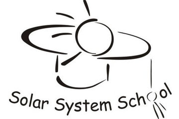 Drawing of a doctoral hat, with text below "Solar System School"
