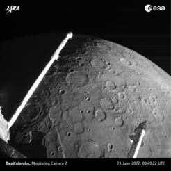 A look at Mercury through the “eyes” of ESA’s Spaceprobe BepiColombo. Credits: ESA/BepiColombo/MTM, CC BY-SA 3.0 IGO