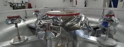 The Sunrise mirrors M1 to M4 in the coating chamber at Calar Alto Observatory, Spain (Nov 2023).