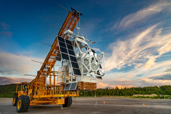 Das ballongetragene Sonnenobservatorium Sunrise III vor dem Start 2022.