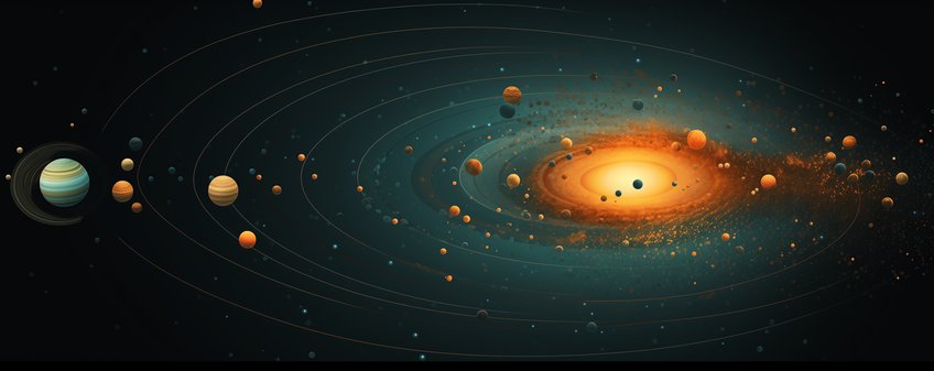 PhD Position in Planet Formation Artistic rendering of an early planetary system with a central star with remainders of a debris disk and a plethora of colorful orbiting planets
