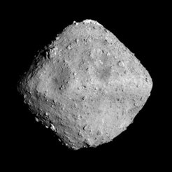 The near-Earth asteroid Ryugu measures about 900 meters in diameter.