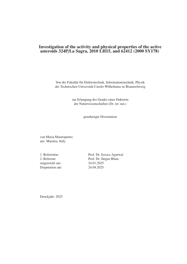 Dissertation 2025 Maria Mastropietro